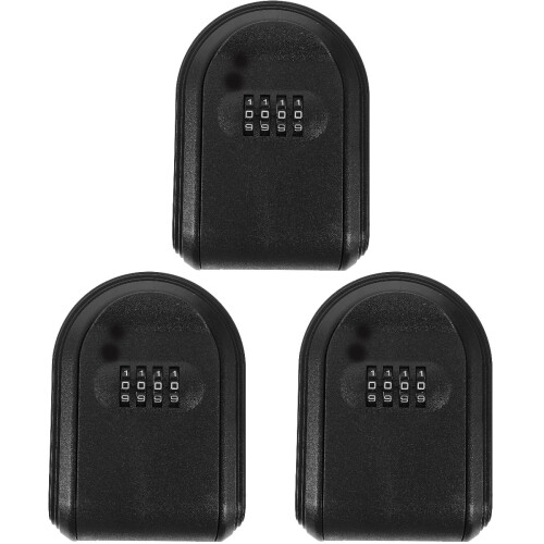 3pcs Wall Mount Key Lock Box Combination Lock Key Hider Large Key Storage Holder Key Plastic Container 2