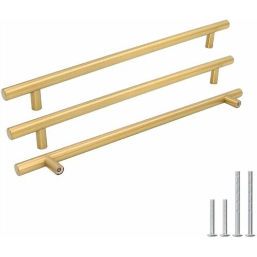 Brass Cabinet Handles Brushed Antique Gold 5-Pack