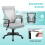 Office Mid Back Swivel Lumbar Support Desk, Computer Ergonomic Mesh Chair with Armrest, Gray 7