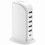 Σταθμός φόρτισης ZLC: 5 USB + 1 USB-C Hub, Γρήγορη φόρτιση για Apple, Samsung και Android—Συμβατό με 1