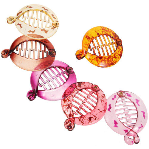 Banaanvormige haarclips voor dames, 6 stuks