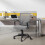 Office Mid Back Swivel Lumbar Support Desk, Computer Ergonomic Mesh Chair with Armrest, Gray 3
