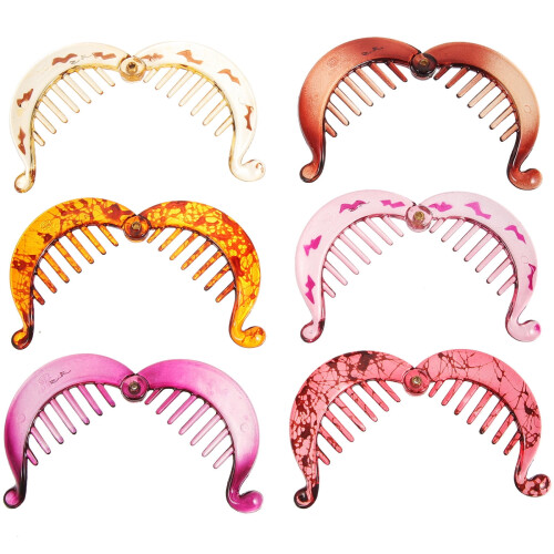 Banaanvormige haarclips voor dames, 6 stuks 2