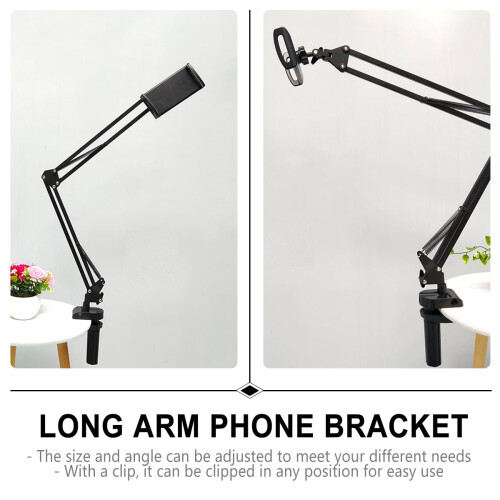 WORGEOUS Verstelbare Telefoonhouder met Arm, Flexibele Tablethouder Zwart 1