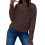 KDFJPTH Cardigan-Pullover für Damen, Langarm-Pullover, einfarbig bedruckt, Kaffee S 1