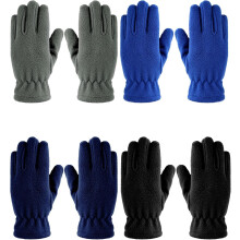 4 Pairs Kids Polar Fleece Gloves Full Fingers Warm Mitten Soft Winter Gloves Favor for Boys Girls Children Outdoor Activities