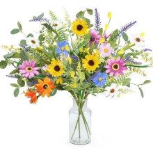 Bouquet de marguerites artificielles (lot de 2), fleurs sauvages en soie de 50 cm