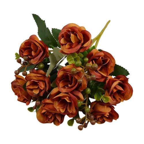 Buquê de flores artificiais – Plástico, 30 cm, Marrom