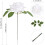 20 roses artificielles blanches en soie avec tiges 4