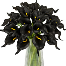 Fleurs artificielles de lys calla, bouquet de mariage, décoration florale, fleurs jaunes, 10 pièces, décoration intérieure, faux lys calla, rouge