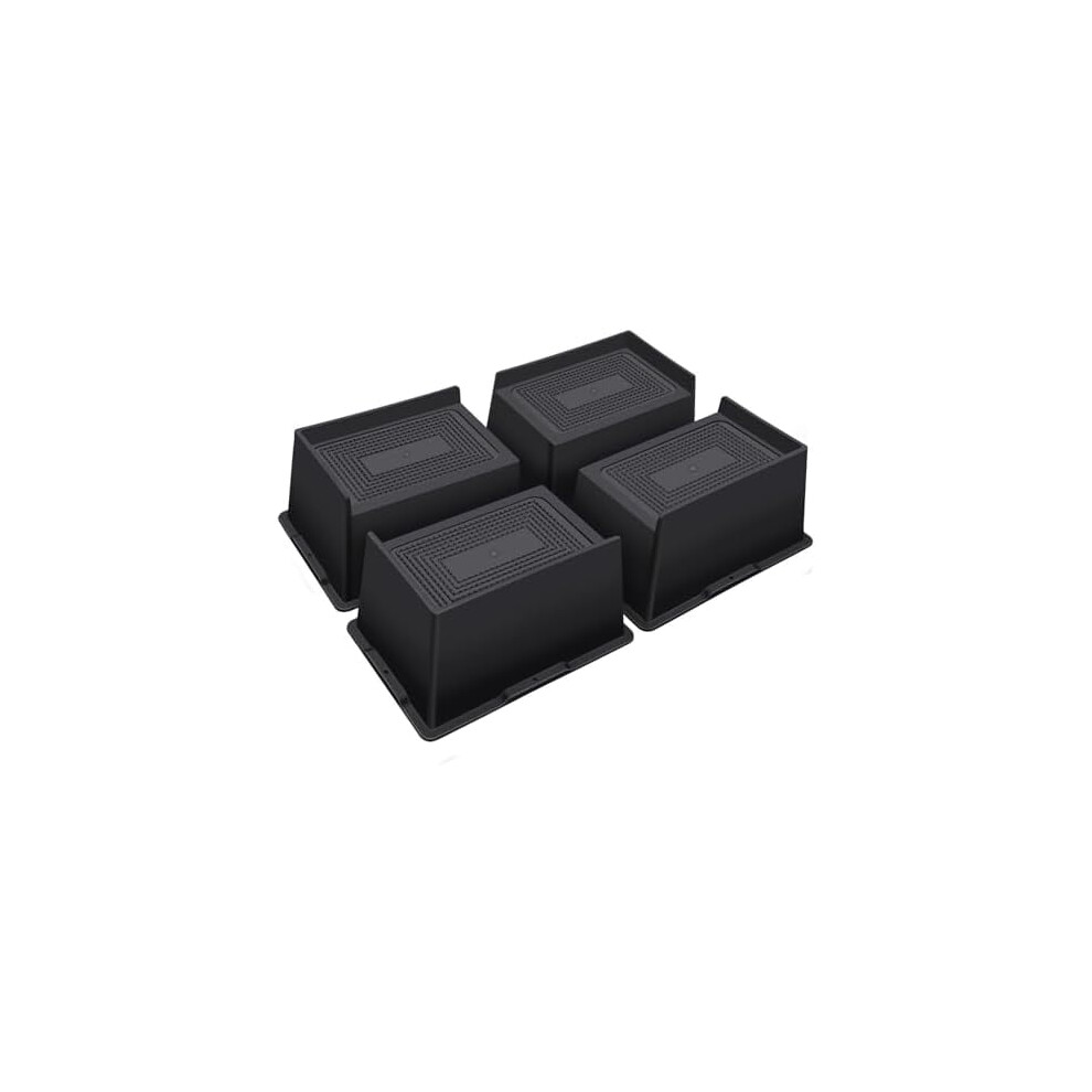4" Heavy Duty Bed Risers, 6000 Lbs Capacity, Extra Wide Furniture Lifters For Sofa, Table, Desk, Chair Â 4 Pack Black 9149926154402