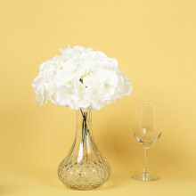 10 tiges de fleurs d'hortensia en soie ivoire pour bouquets artificiels de mariage et centres de table