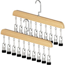 Closet Organizer with 10 Clips – Space Saving Hanging Organizer for Pants, Leggings, Hats & Accessories, 360 Swivel Hook, Universal Closet Storage