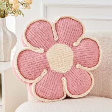 Cuscino a forma di fiore – Morbido cuscino decorativo a forma di margherita, cuscino da pavimento soffice per divano, letto (35 cm, rosa)
