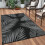 Outdoor Rug Waterproof 3'x5' Reversible Plastic Straw Black 1