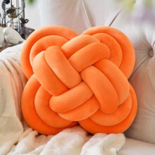 Knutkuddboll, 30 cm sammetsprydnadskudde för soffa/säng, orange golvkudde för vardagsrum