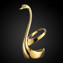Gold Swan Cutlery Set Stainless Steel Spoons and Forks with Elegant Swan Holder for Dessert Coffee