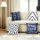 Conjunto de 4 capas de almofada decorativas azuis, 50x50cm (20x20 polegadas). 2