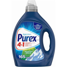 Tekutý prací prostředek 4 v 1, Mountain Breeze, 82,5 oz, 165 dávek, ultra koncentrovaný prací prostředek, rozjasňuje a bělí prádlo