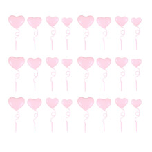 Adornos para tartas OUNONA con forma de corazón rosa, de plástico, ideales para fiestas de cumpleaños y bodas (24 unidades)