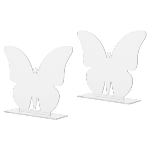 Lot de 2 décorations de gâteau papillon en acrylique, marque-place