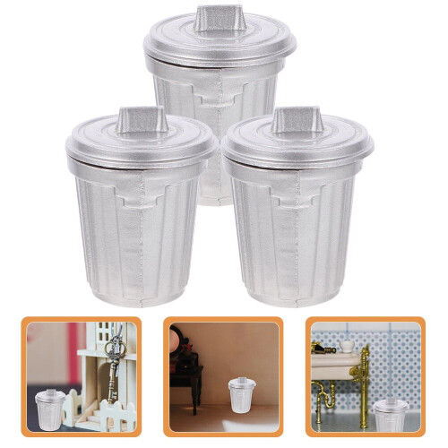 Ensemble de mini-poubelles de recyclage en alliage, 3 pièces