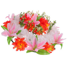 Red Artificial Flower Wreath Memorial Floral Decoration for Cemetery Grave Tribute and Home Display