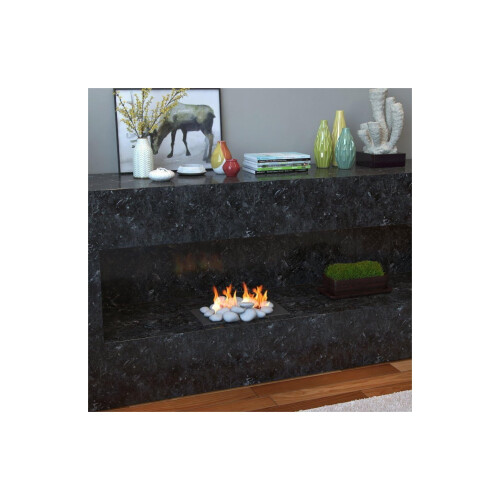 CintBllTer24PCS Κεραμικά Τζάκια με Βότσαλα – Συμβατά με Τζάκια Αερίου, Χωρίς Αεραγωγούς, 2