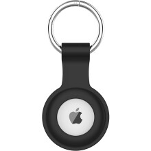 Silicone AirTag Case – Waterproof, Compatible with Apple AirTag, Keychain Holder for Keys, Dogs, Luggage, Backpack (Black, 1 Pack)