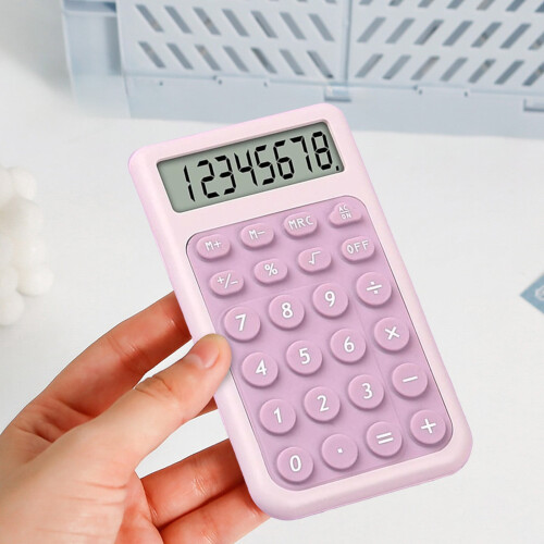 Stylish Mini Calculator - Cute Compact 8-Digit Display with 240 Functions, Large Button Device for Office and Home 2