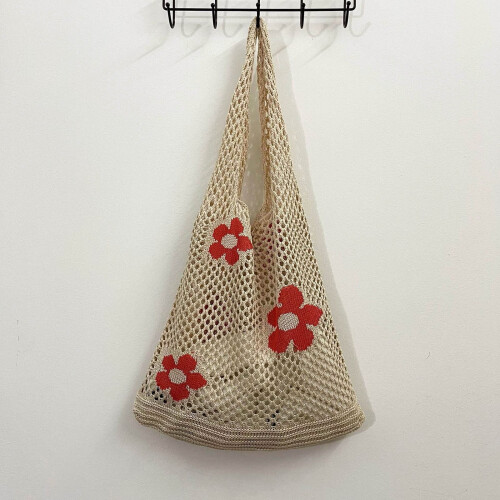 Γυναικεία πλεκτή τσάντα Tote Mesh Beach Knit Summer Hobo τσάντα χειρός για διακοπές, τσάντες 2
