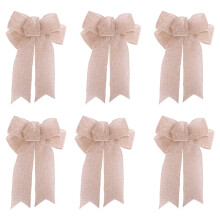 Lot de 6 nœuds de Noël pour décoration extérieure, grand nœud de sapin de Noël (27,2 x 21,6 cm), nœud pour couronne ou décoration de porte