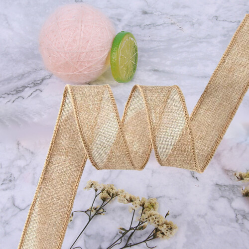 Easter Ribbon - Easter Decoration Handmade Gift Box Packaging - 1 Roll Length 500cm, Width 5cm - Beige 1