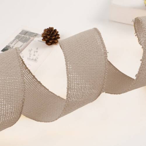Easter Ribbon - Easter Decoration Handmade Gift Box Packaging - 1 Roll Length 500cm, Width 5cm - Beige 2