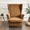 2 housses élastiques jacquard pour fauteuil à oreilles 1