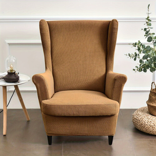 2 housses élastiques jacquard pour fauteuil à oreilles