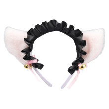 Ceann Clúmhach, Cluasa Cat Plush Cartúin, Banda Ceann Fionnaidh Gleoite agus Bog, Banda Ceann Gruaige le haghaidh Cosplay, Smideadh agus Props