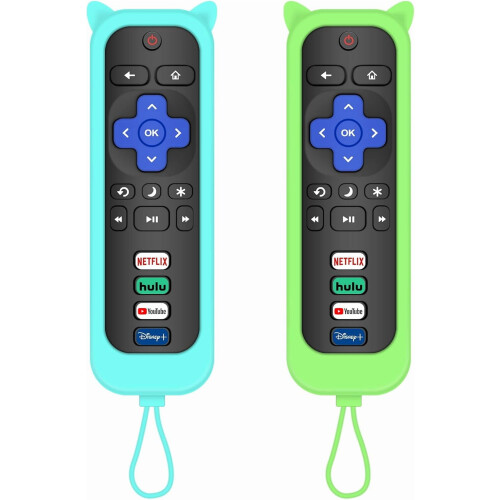 Ensemble de 2 coques pour télécommande Roku TV compatible avec TCL, Onn, Hisense et Philips