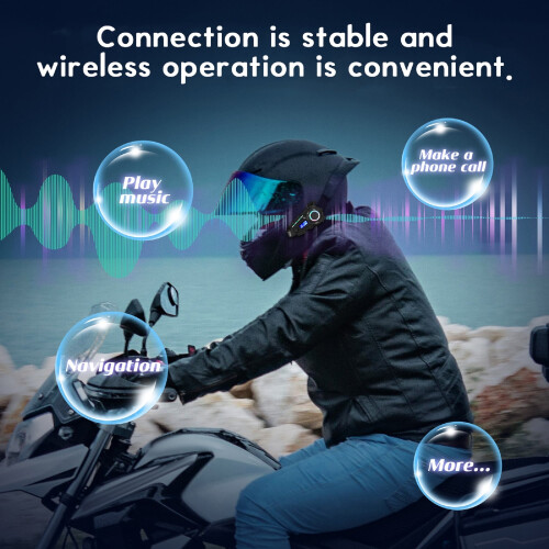 Motorcykelhjelm Bluetooth-headset med HiFi-lyd, støj 2