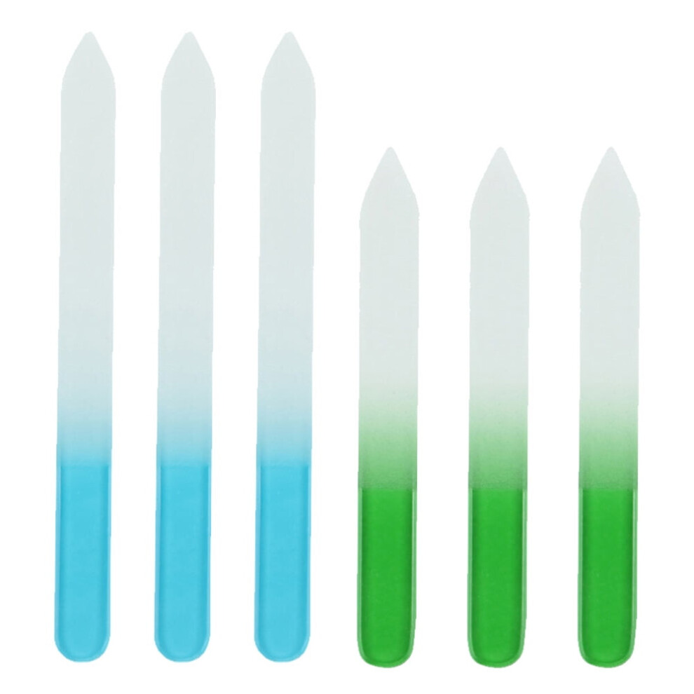 Glass Nail File, 6 Pcs Glass Fingernail File for Natural Nail Manicure Tool