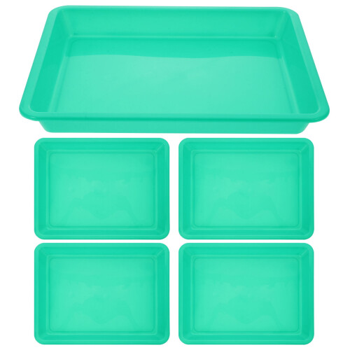 Plateau de jeu sensoriel 6 pièces pour ranger puzzles, de forme rectangulaire et en polypropylène (PP).