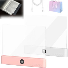 Lampe de lecture LED intelligente, rechargeable, à intensité variable (3 couleurs), avec minuterie et marque-page plat pour la protection des yeux