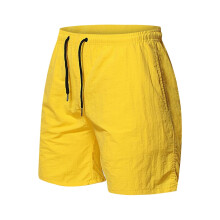Pantaloncini sportivi da uomo, asciugatura in 5 minuti, pantaloncini cargo da trekking e da spiaggia, gialli, taglia L – Compatibili con palestra,