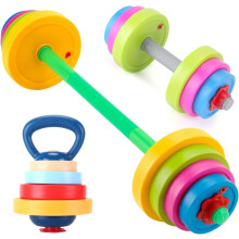 Kids 3-in-1 Adjustable Exercise Set: Dumbbell, Barbell, Kettlebell for Pretend Play & Beginner Fitness – Compatible with Kids' Gym Activities