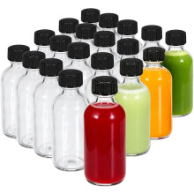 Pacáiste 12 Bhuidéal Gloine Boston Babhta 2oz le Cláir – Coimeádáin Taistil Bheaga atá Cruthúnas Sceite le haghaidh Lámhaigh Sinséir, Sú,