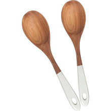 cucharas de cocina grandes de madera de acacia de 30 cm (12") para hornear, servir y remover – Compatibles con todos los utensilios de cocina