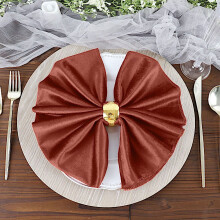 BalsaCircle 5 Pieces 20" x 20" Terracotta Premium Velvet Napkins Linens