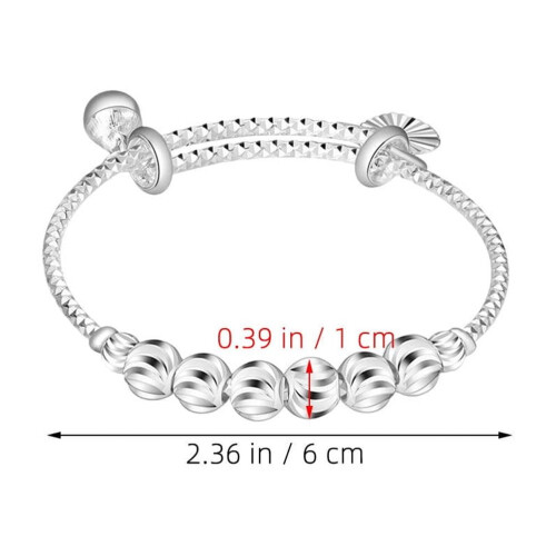 2 braccialetti per neonate, gioielli per bambine, argento 1