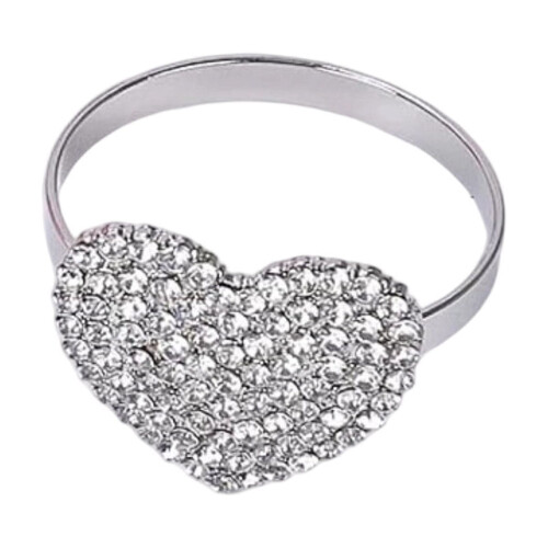 Hjärtformade servettringar med strass för bröllop och 1