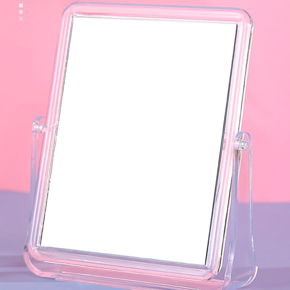 OUNONA 2 Pcs Cosmetic Mirrors Makeup 360 Rotation Double Sided Tabletop with Girl White